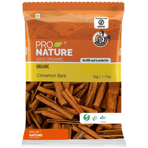 Pro Nature Organic Cinnamon/Chakke Bark, 50 g Pouch 
