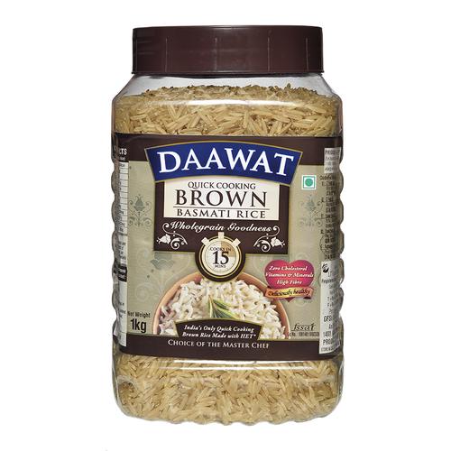 Daawat  Basmati Rice/Basmati Akki - Brown (Quick Cooking), 1 kg Jar 