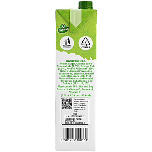 B Natural Juice - Orange Oomph, 1 L Carton 