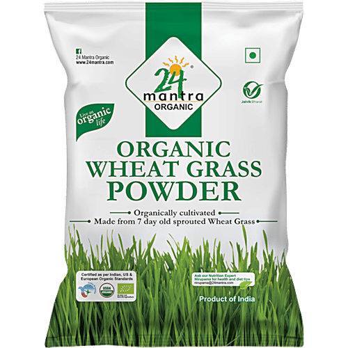 24 Mantra Organic Wheat Grass Powder, 100 g Carton 