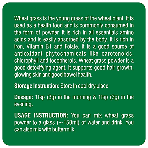 24 Mantra Organic Wheat Grass Powder, 100 g Carton 