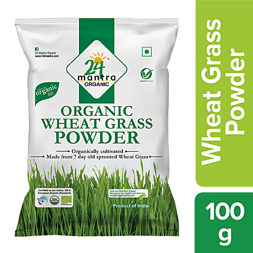 24 Mantra Organic Wheat Grass Powder, 100 g Carton 