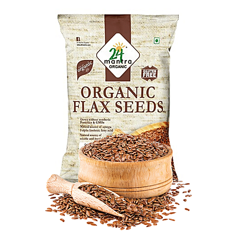 24 Mantra Organic Flax Seeds Organic, 200 g Pouch 