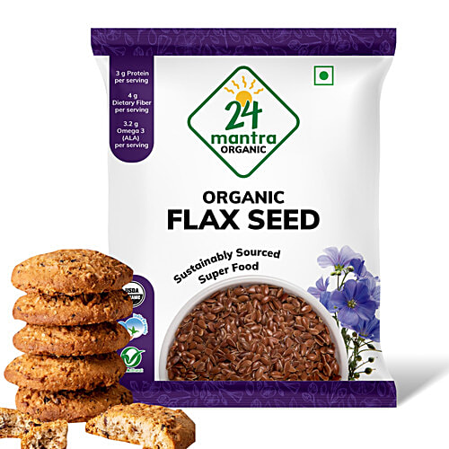 24 Mantra Organic Flax Seeds, 200 g Pouch Gluten Free