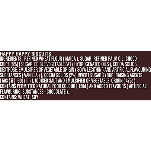 Parle Happy Happy Choco-Chip Cookies, 80 g Pouch 