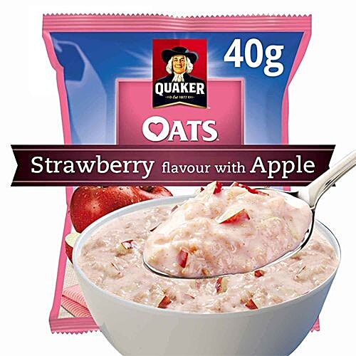 Buy Quaker Oats Strawberry Flavour With Apple 40 gm Pouch Online at