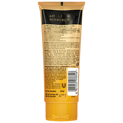 Lakme Sun Expert Ultra Matte Sunscreen Lotion - SPF 24 PA++, 50 ml  