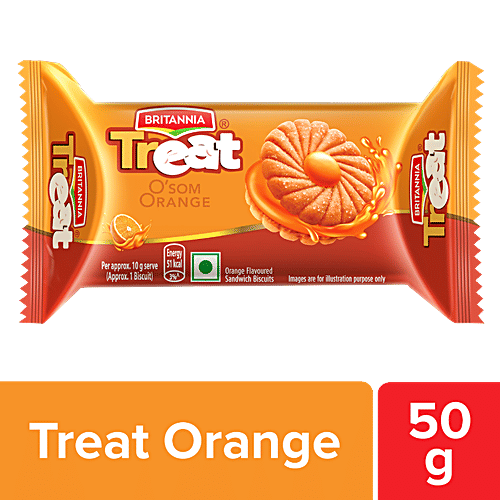 Buy Britannia Treat Orange Biscuits 60 gm Pouch Online at Best Price