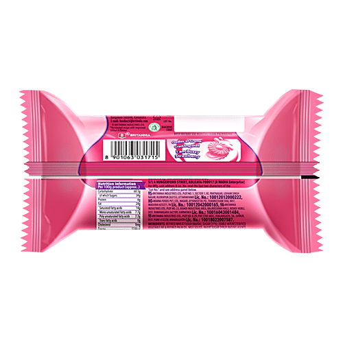 Britannia Treat Buzzy Strawberry Biscuits, 60 g  New & Improved, More Strawberrylicious