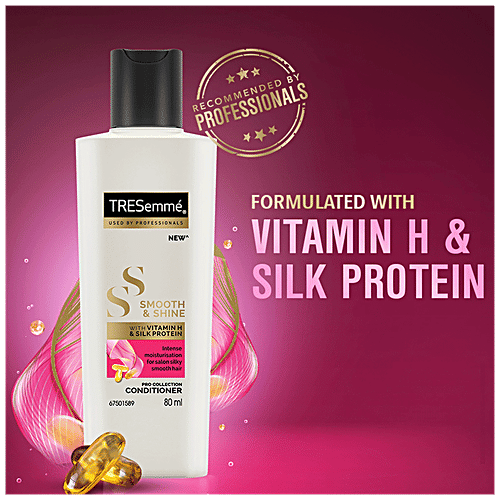 Tresemme Smooth & Shine Pro Collection Conditioner - Vitamin H & Silk Protein, Intense Moisturisation, 80 ml Bottle Intense Moisturisation