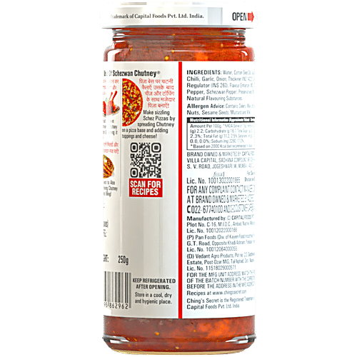 Ching's Secret Schezwan Chutney, 250 g  Spicy & Tangy, Dip Spread Cook