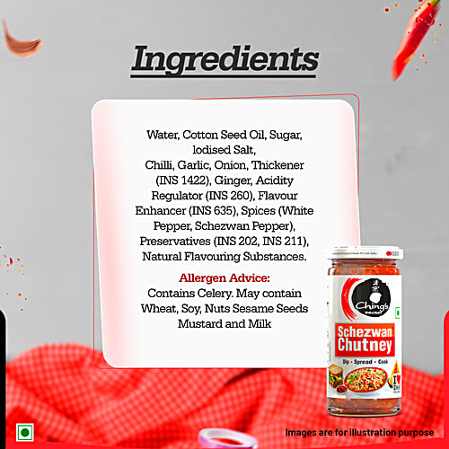 Ching's Secret Schezwan Chutney, 250 g  Spicy & Tangy, Dip Spread Cook