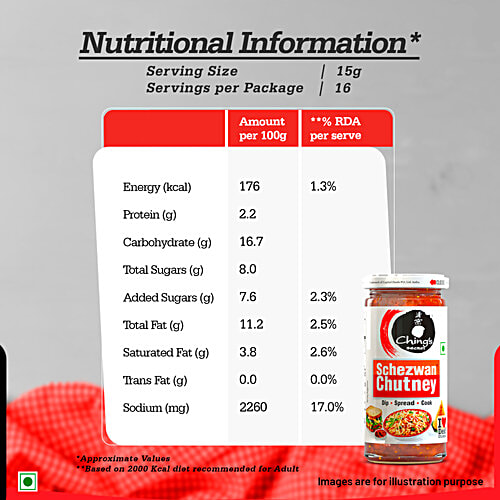 Ching's Secret Schezwan Chutney, 250 g  Spicy & Tangy, Dip Spread Cook