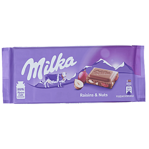 Milka Raisins & Nuts Milk Chocolate, 100 g Pouch