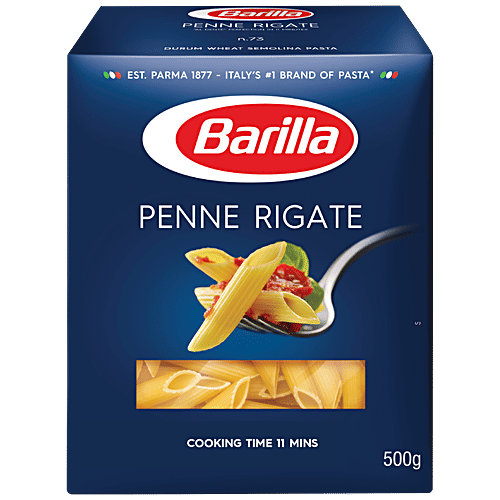 Barilla Durum Wheat Pasta - Penne Rigate, 500 g Carton 