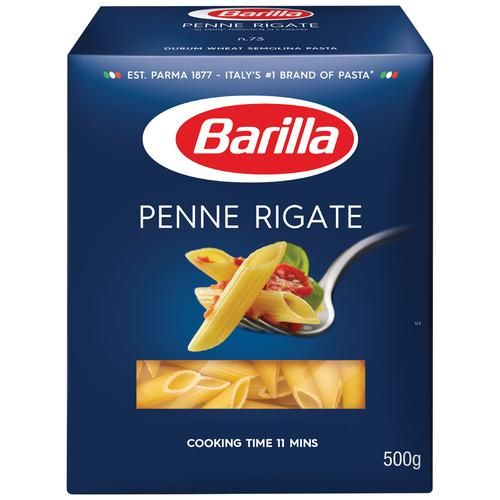 Barilla Durum Wheat Pasta - Penne Rigate, 500 g Carton No Maida, Source of Energy