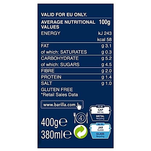 Barilla Arrabbiata Pasta & Pizza Sauce - With No Added Preservatives, Gluten Free, 400 g Jar Authentic Italian Flavour
 Healthy and Natural
 Perfect for Pasta and Pizza