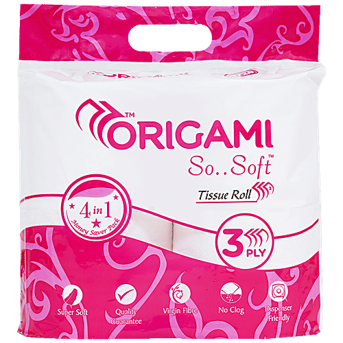 Buy Origami So Soft 3 Ply Toilet Tissue Rolls 4 Rolls Online At Best