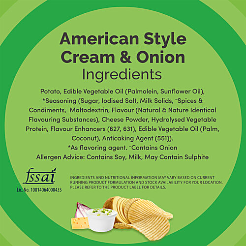 Lay's American Style Cream & Onion Potato Chips, 48 g Pouch 