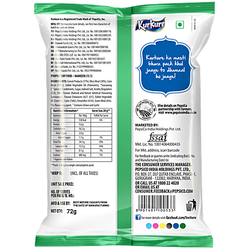 Kurkure Chilli Chatka Namkeen, 72 g  