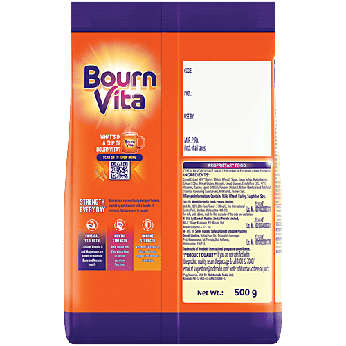 Bournvita Chocolate Nutrition Drink, 500 g Pouch Vitamin D