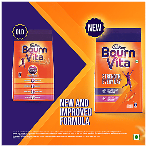 Cadbury Chocolate Health Drink - Bournvita, Refill Pack, 500 g Pouch 