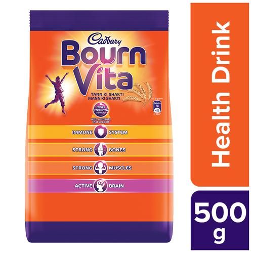 Bournvita Chocolate Health Drink - Bournvita, Refill Pack, 500 g Pouch 