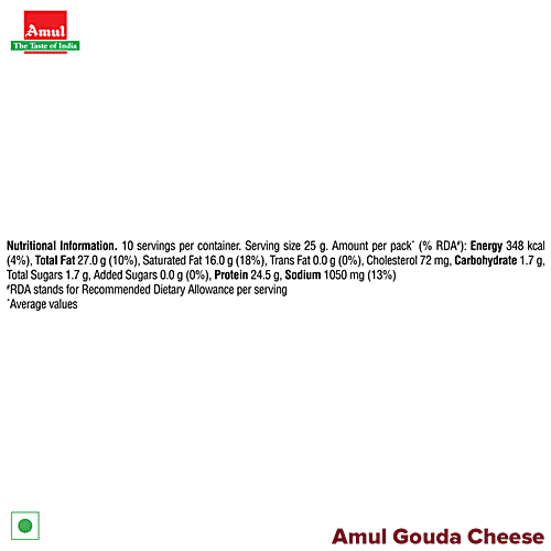 Buy Amul Cheese Gouda 250 Gm Box Online at the Best Price of Rs 210