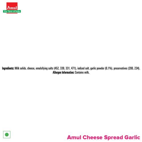 Amul Processed Cheese Spread - Spicy Garlic, Made from 100% Pure Milk, 200 g Tub Zero Added Sugar