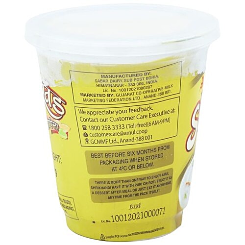 Buy Amul Shrikhand Badam Pista 500 Gm Cup Online At Best Price of Rs
