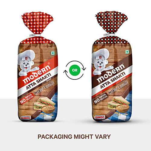 MODERN Atta Shakti- Zero Maida Bread, No Trans-Fat, 400 g Naturally Zero Cholesterol, Zero Trans Fat