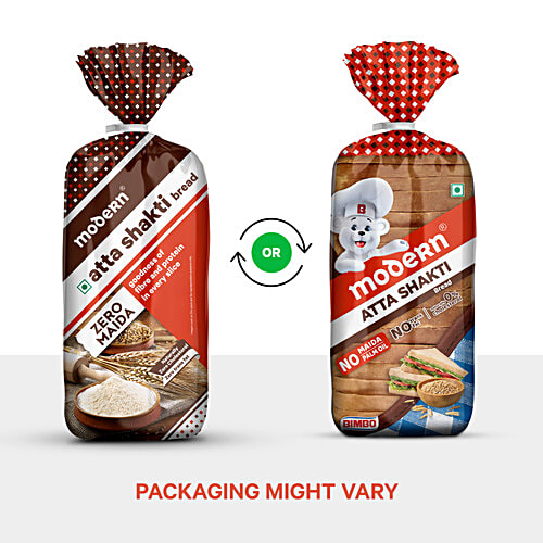 MODERN Atta Shakti- Zero Maida Bread, No Trans-Fat, 400 g Naturally Zero Cholesterol, Zero Trans Fat
