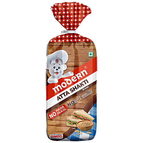 MODERN Atta Shakti- Zero Maida Bread, No Trans-Fat, 400 g Naturally Zero Cholesterol, Zero Trans Fat