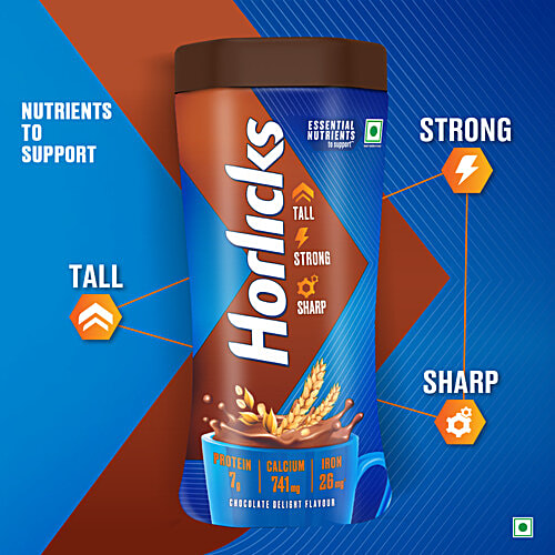 Horlicks Chocolate Delight Flavour Nutrition Drink, 500 g Jar 