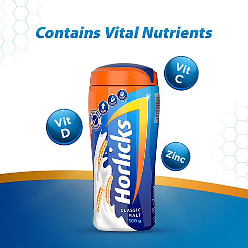 Horlicks Health & Nutrition Drink - Classic Malt, 500 g Jar 