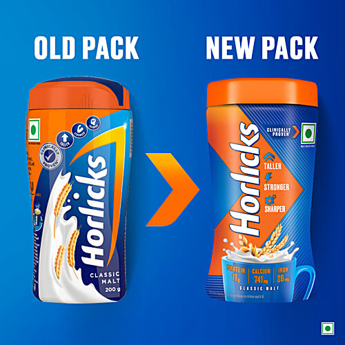 Horlicks Nutrition Drink, 200 g Jar Contains Vital Nutrients