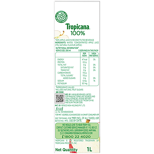 Tropicana Apple Juice, 2x1 L Multipack 