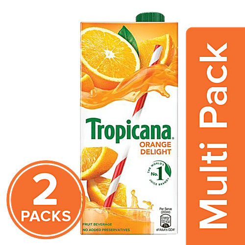 Tropicana Fruit Juice - Orange Delight, 2x1 L Multipack 