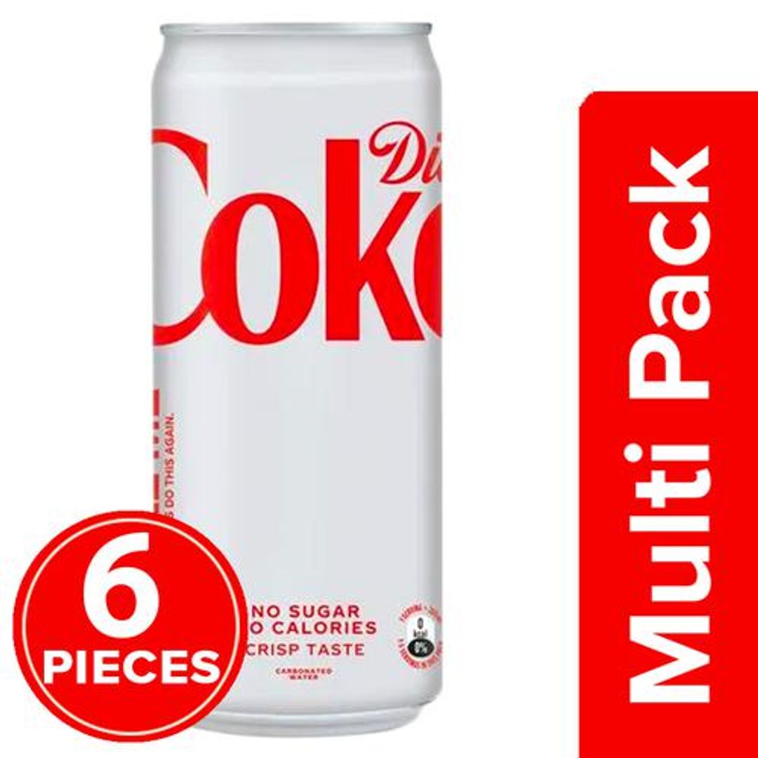 Coca Cola Diet Coke Soft Drink, 6x300 ml (Multipack)