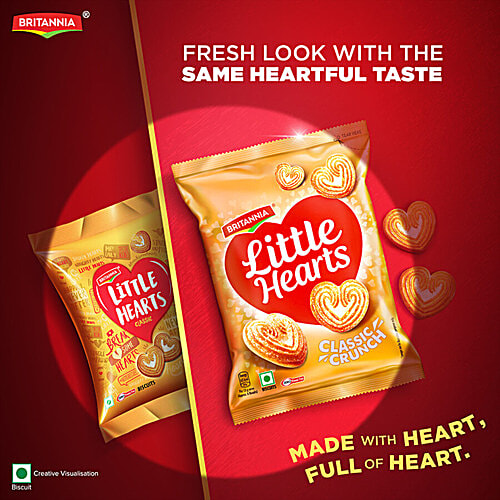 Britannia Britannia Little Hearts Classic - Sugar Sprinkled, Heart Shaped Biscuits, 6x26 g Multi Pack 