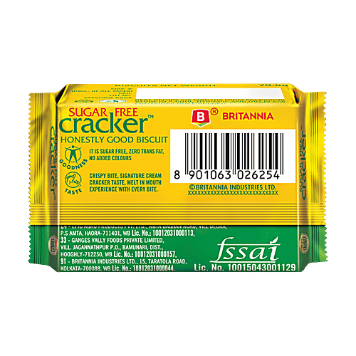 Britannia NutriChoice Sugar Free Cream Cracker, 6x100 g Multi Pack 