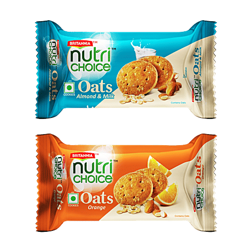 Britannia Nutri Choice Heavens Oats - Milk Almond 75 gm, Combo 2 Items 
