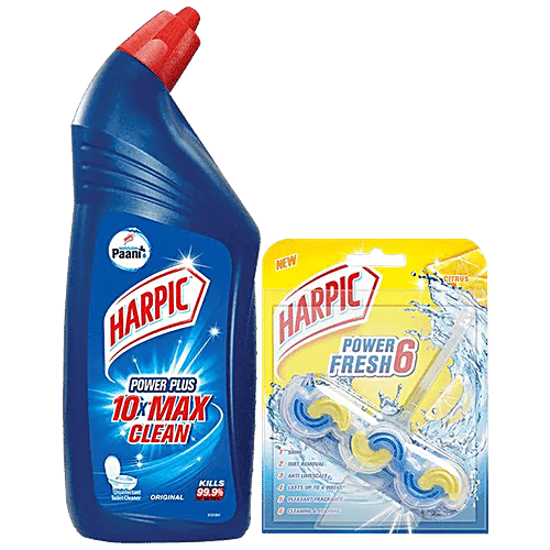 Buy Harpic Toilet Cleaner 1 L + Power Fresh Wave Citrus 39g Online at