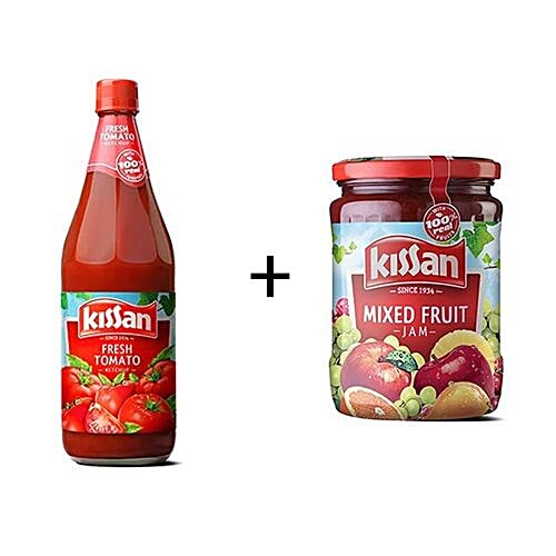 Buy Kissan Fresh Tomato Ketchup 1 Kg + Mixed Fruit Jam 700 Gm Online at