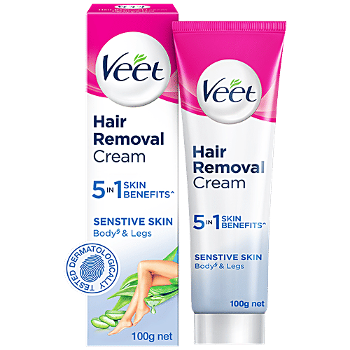 Veet Hair Removal Cream - Sensitive Skin, 2x100 g Multi Pack 