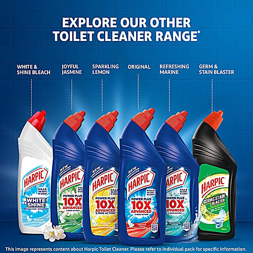 Harpic Disinfectant Toilet Cleaner Liquid, Original - Kills 99.9% Germs, 2x500 ml Multipack 