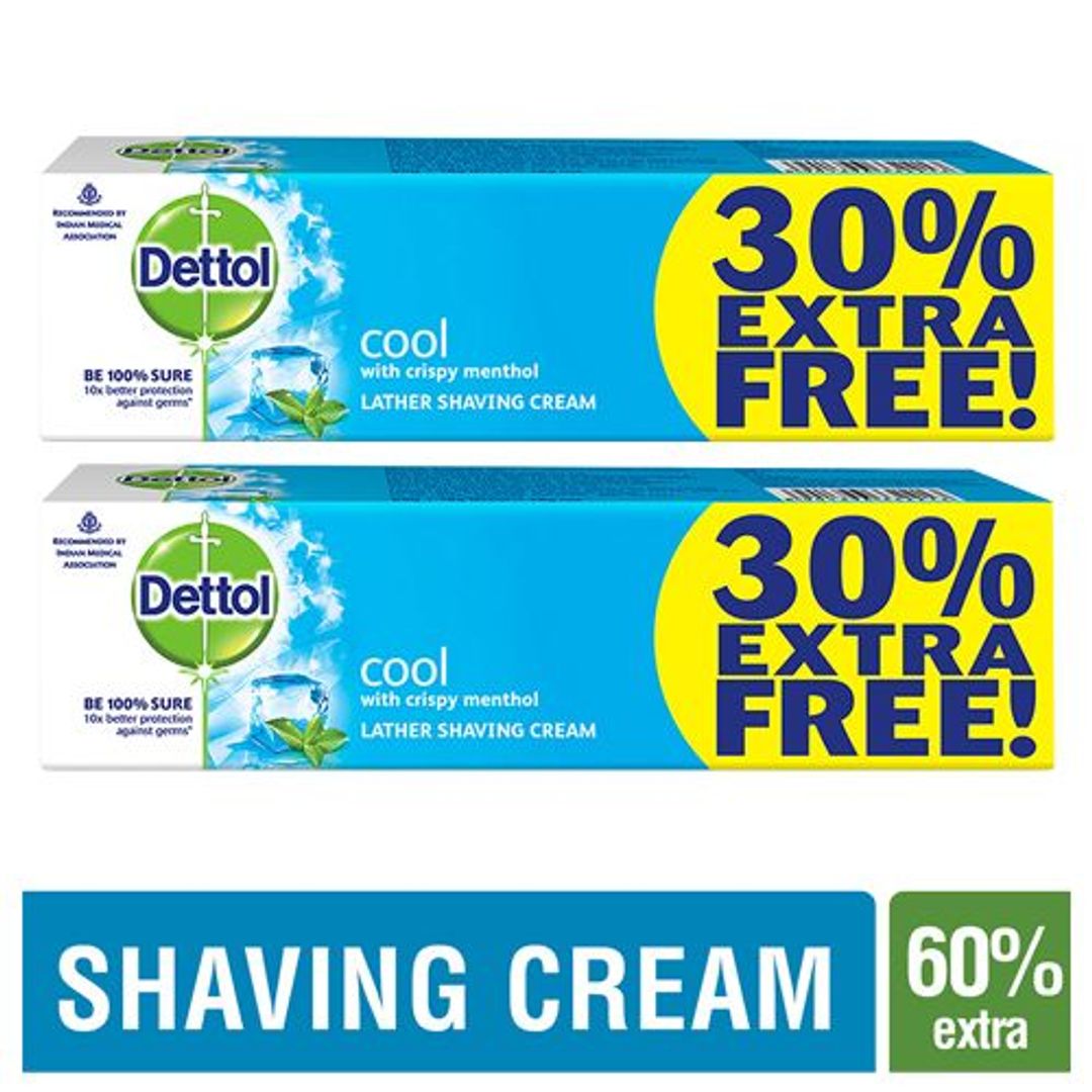 Dettol Lather Shaving Cream - Cool, 2x70 g Multi Pack
