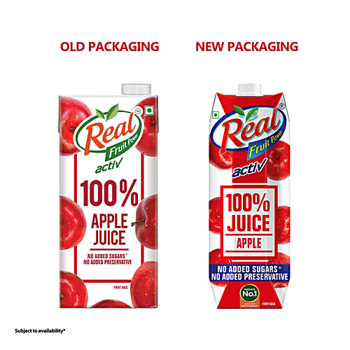 Buy Real Activ 100 Juice Orange 1L + Apple 1L No added Sugars