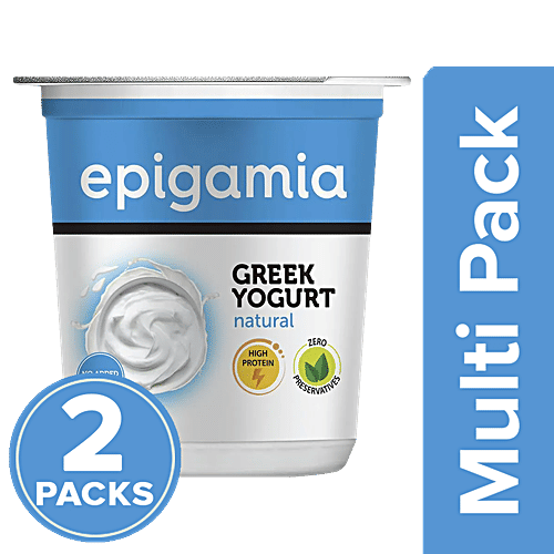 Buy Epigamia Greek Yogurt Natural, Low Fat 400 gm (Pack of 2) Online
