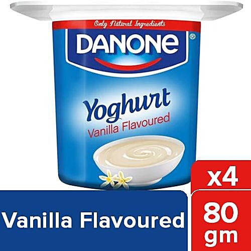 danone Yoghurt - Vanilla Flavoured, 80 g Pack of 4 